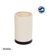 GLOBOSTAR® CYLINDER 203-0183 Μοντέρνο Επιτραπέζιο Φωτιστικό Πορτατίφ με Ντουί 1 x E27 AC 220-240V IP20 - Μαύρο & Μπεζ - Μ14 x Π14 x Υ22cm